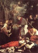 OOST, Jacob van, the Younger St Macarius of Ghent Giving Aid to the Plague Victims sh oil painting on canvas